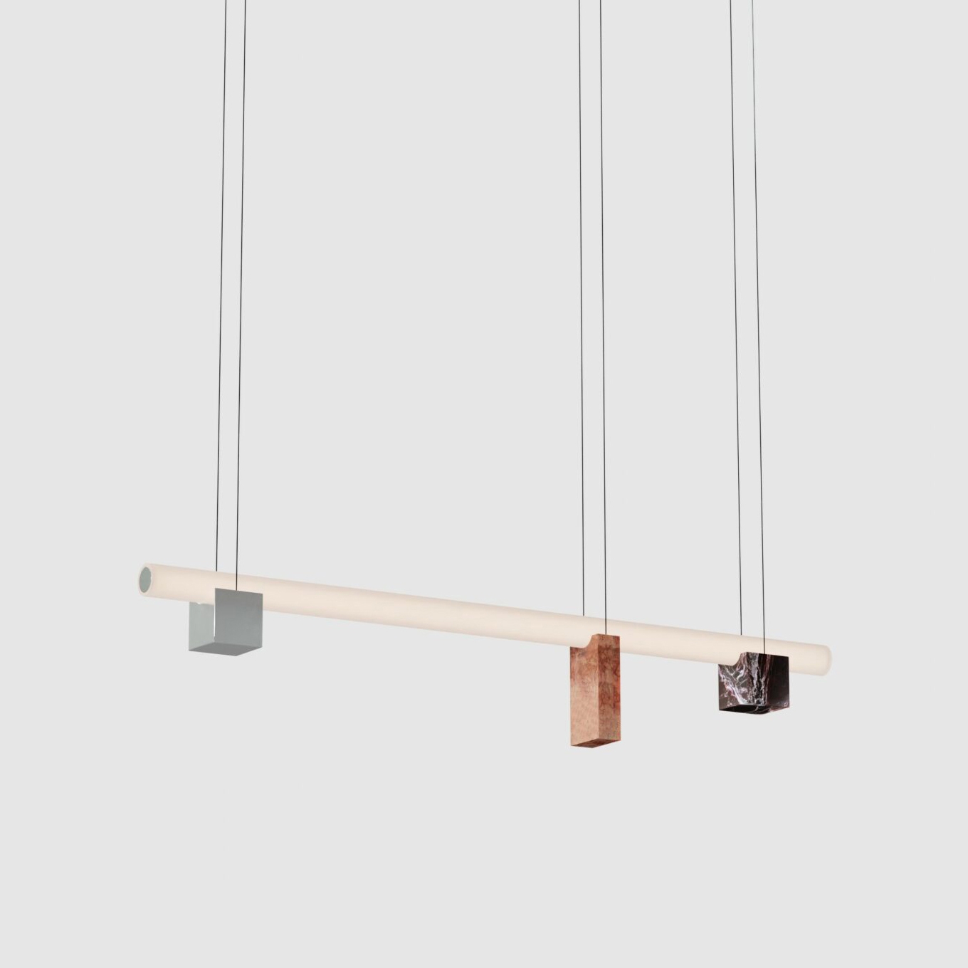 Isle 02B - P3 - Polished aluminium + Red Levanto + Red Negrais