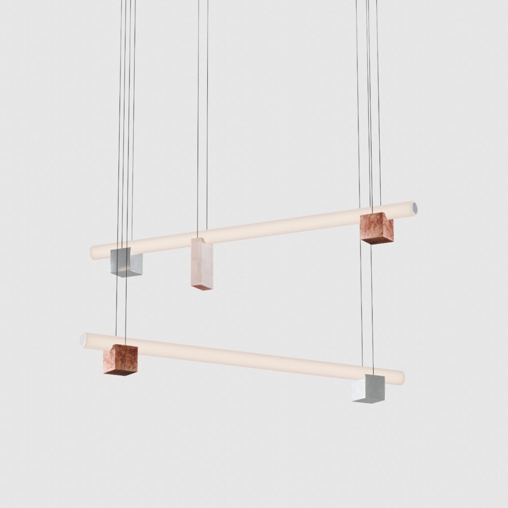 Isle 11 - P3 - Pink Portugal + Polished aluminium + Red Negrais