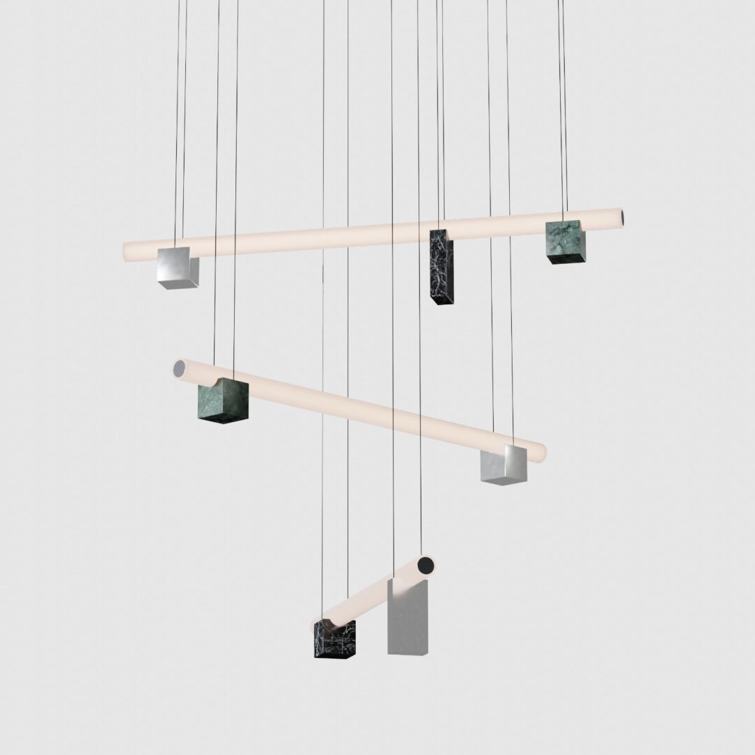 Isle 12 - P2 - Black Marquina + Guatemala Green + Polished aluminium