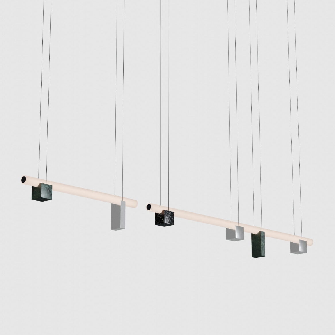 Isle 15 - P1 - Black Marquina + Guatemala Green + Polished aluminium