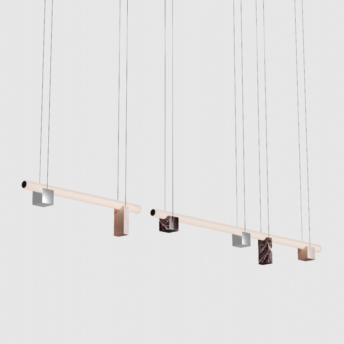 Isle 15 - P4 - Pink Portugal + Polished aluminium + Red Levanto
