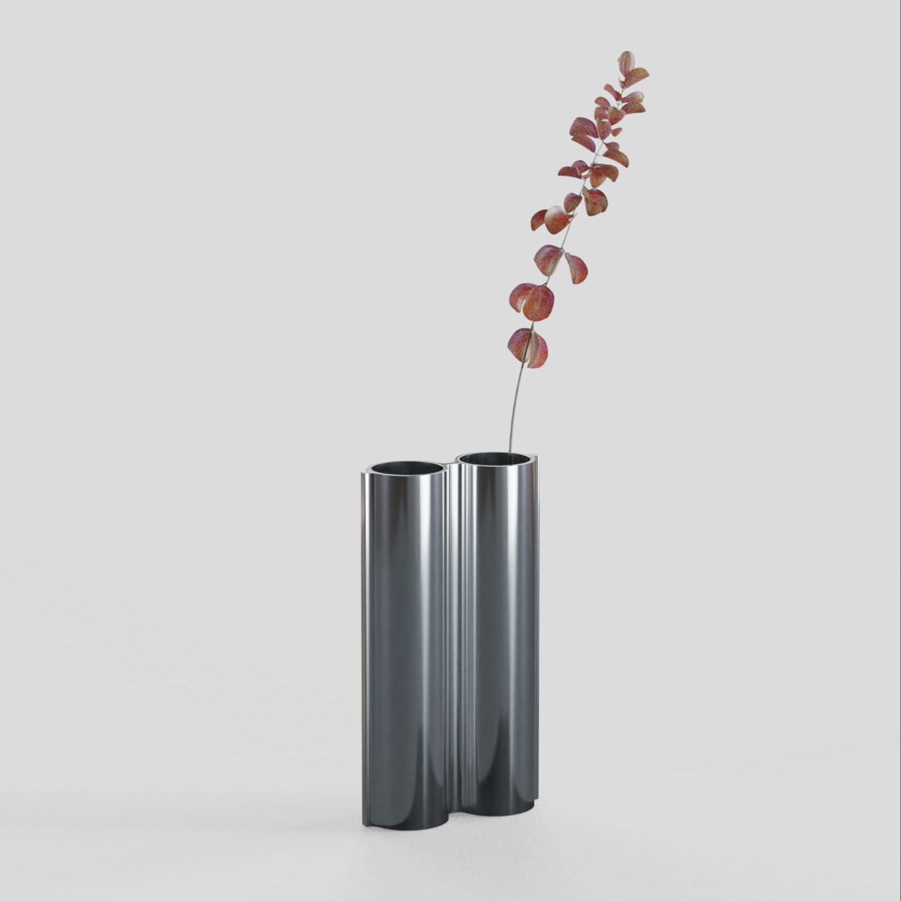 Mostra il prodotto Silo Vase 2VK - Mirror Polished Aluminum del produttore Lambert et Fils