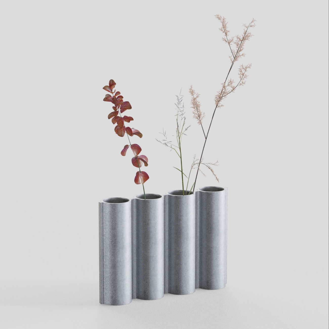 Silo Vase 4VJ - Tumbled Aluminum