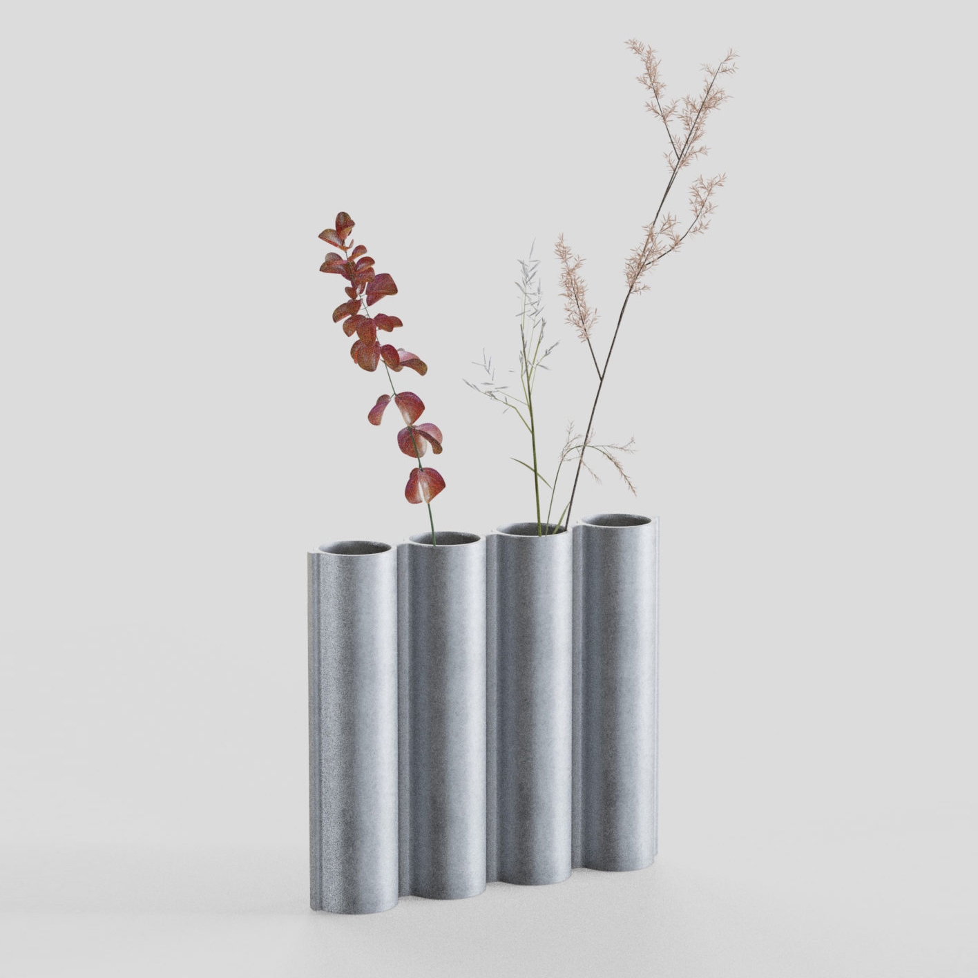 Silo Vase 4VK - Tumbled Aluminum