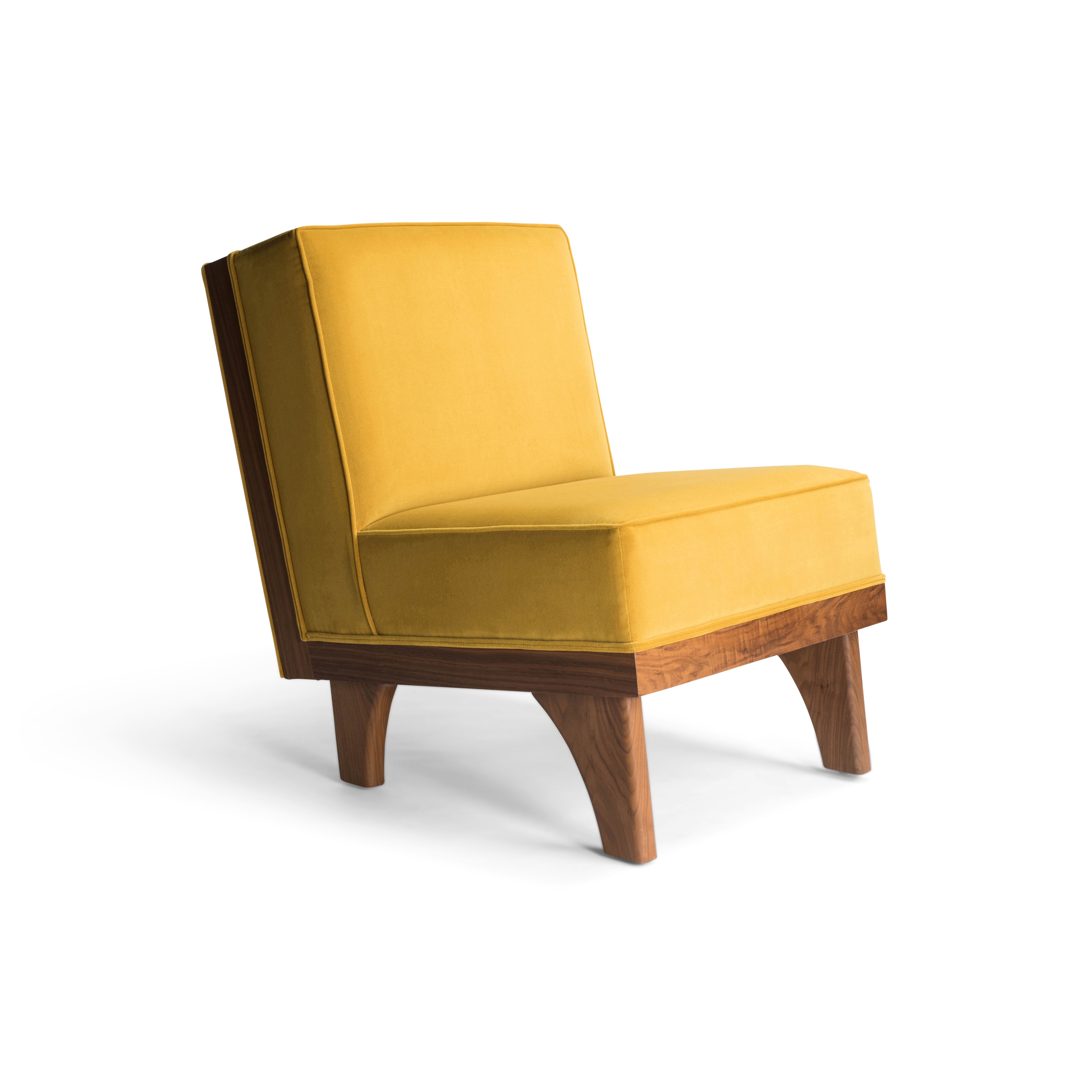 Afficher le produit Line Lounge Chair - Velvet du fabricant Luteca