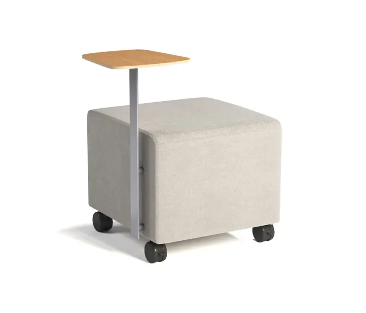 ERG International - Connos mobile square tabouret with a vertical tablet arm
