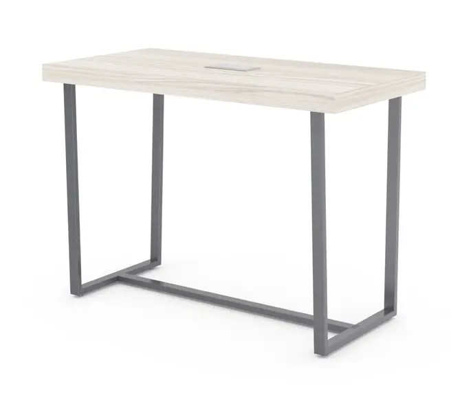 ERG International - Parma bar height table angled metal table with an optional crossbar