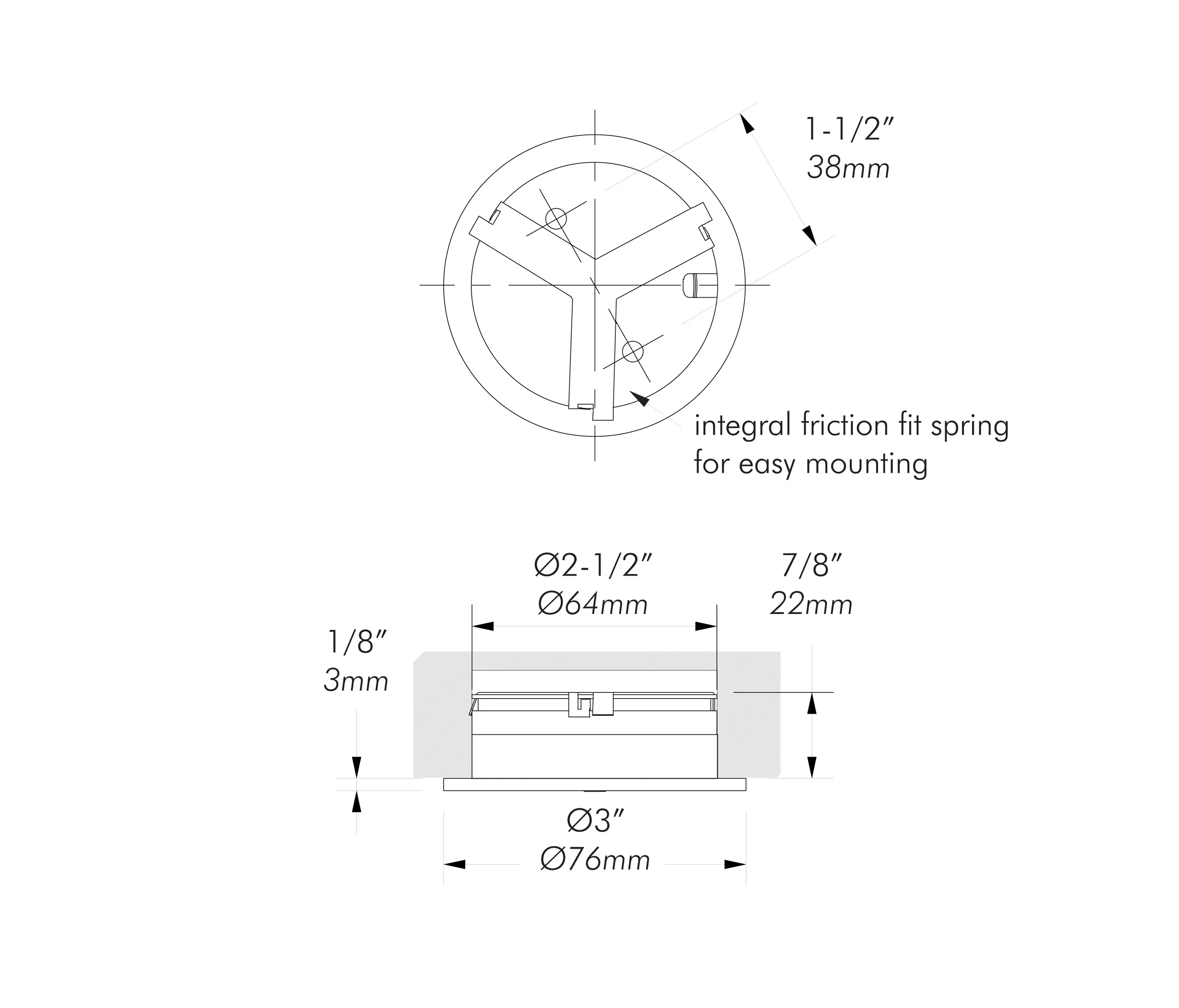 MP Lighting - L57 F | matte clear anodized