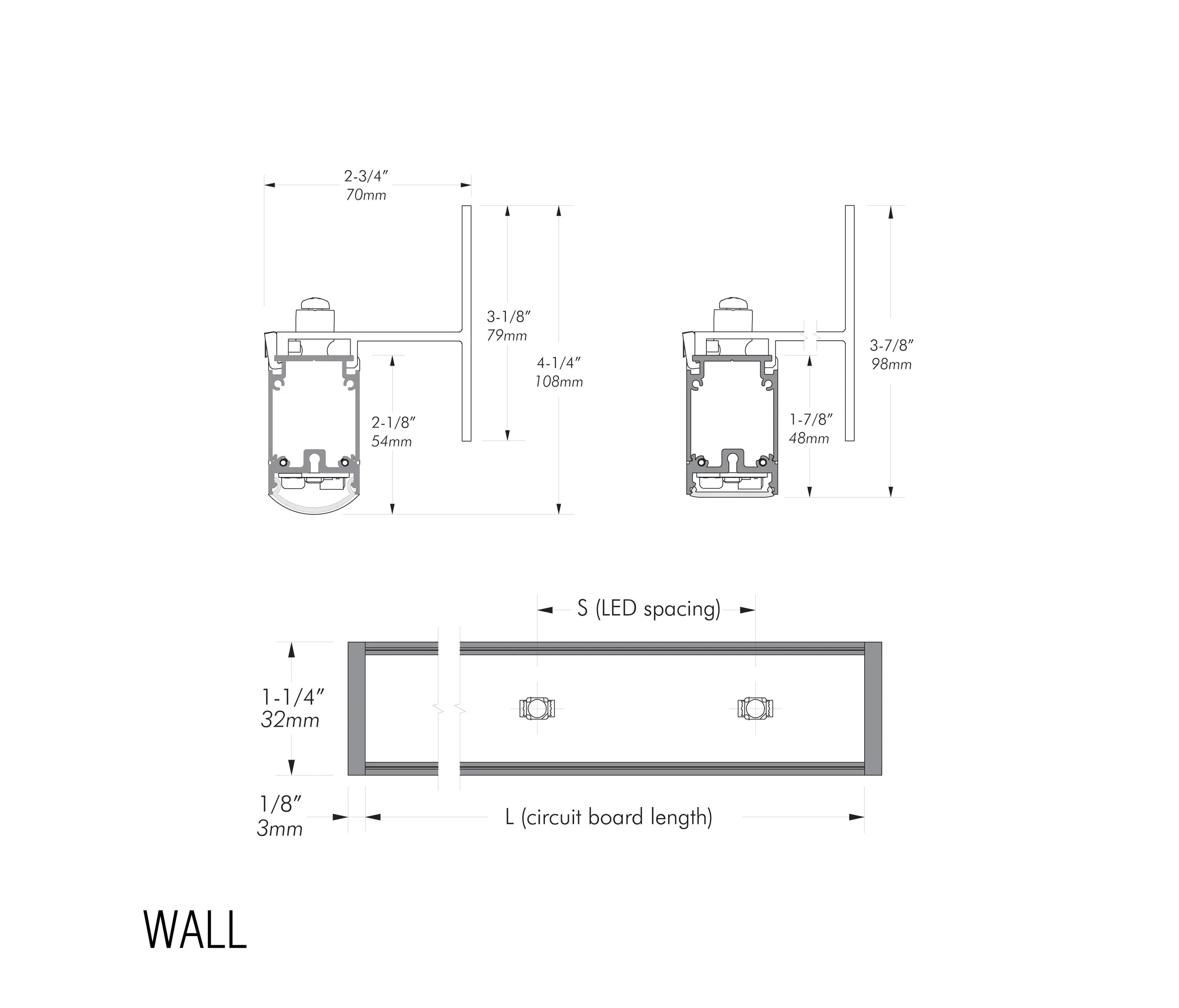 MP Lighting - L103 Wall | matte clear anodized