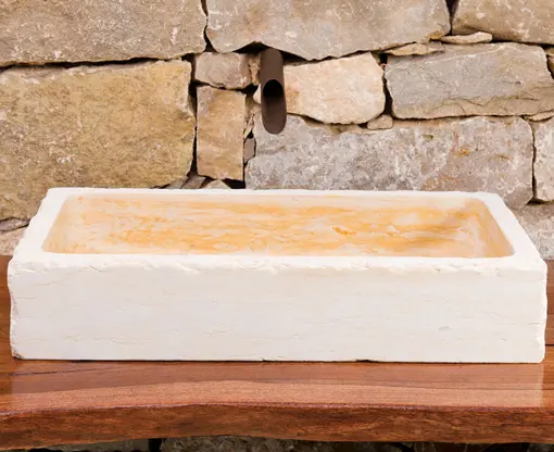 Stone Forest - Milano Vessel Sink, Antiqued; Jerusalem Gold Limestone