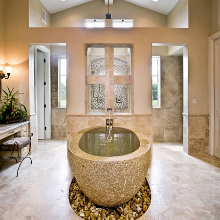 Display product Oval Bathtub, Beige Granite from manufacturer Stone Forest