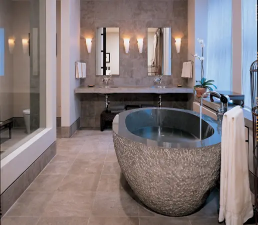Stone Forest - Oval Bathtub Blue-Gray Granite
