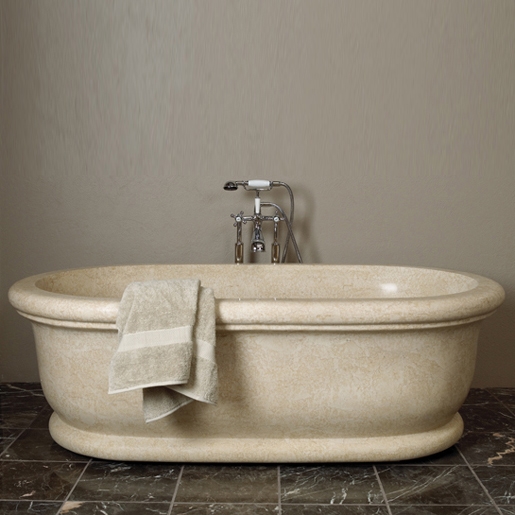 Display product Roman Bathtub, Papiro Cream Marble from manufacturer Stone Forest