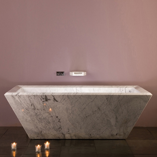 Display product Rubix Tub, Carrara Marble from manufacturer Stone Forest