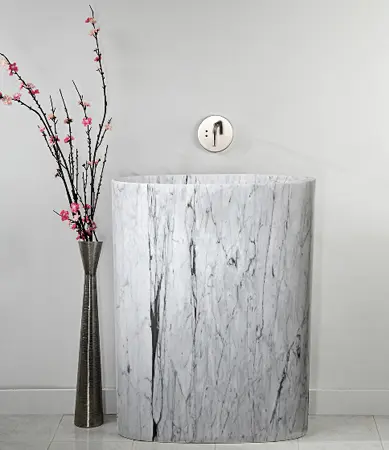 Stone Forest - Infinity Pedestal Sink, carrara marble