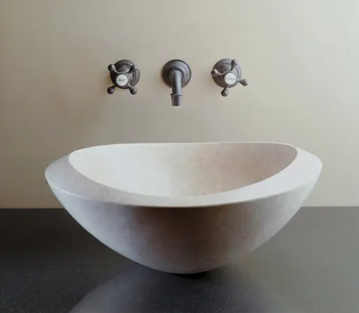 Stone Forest - Roma Vessel Sink, Papiro Cream Marble