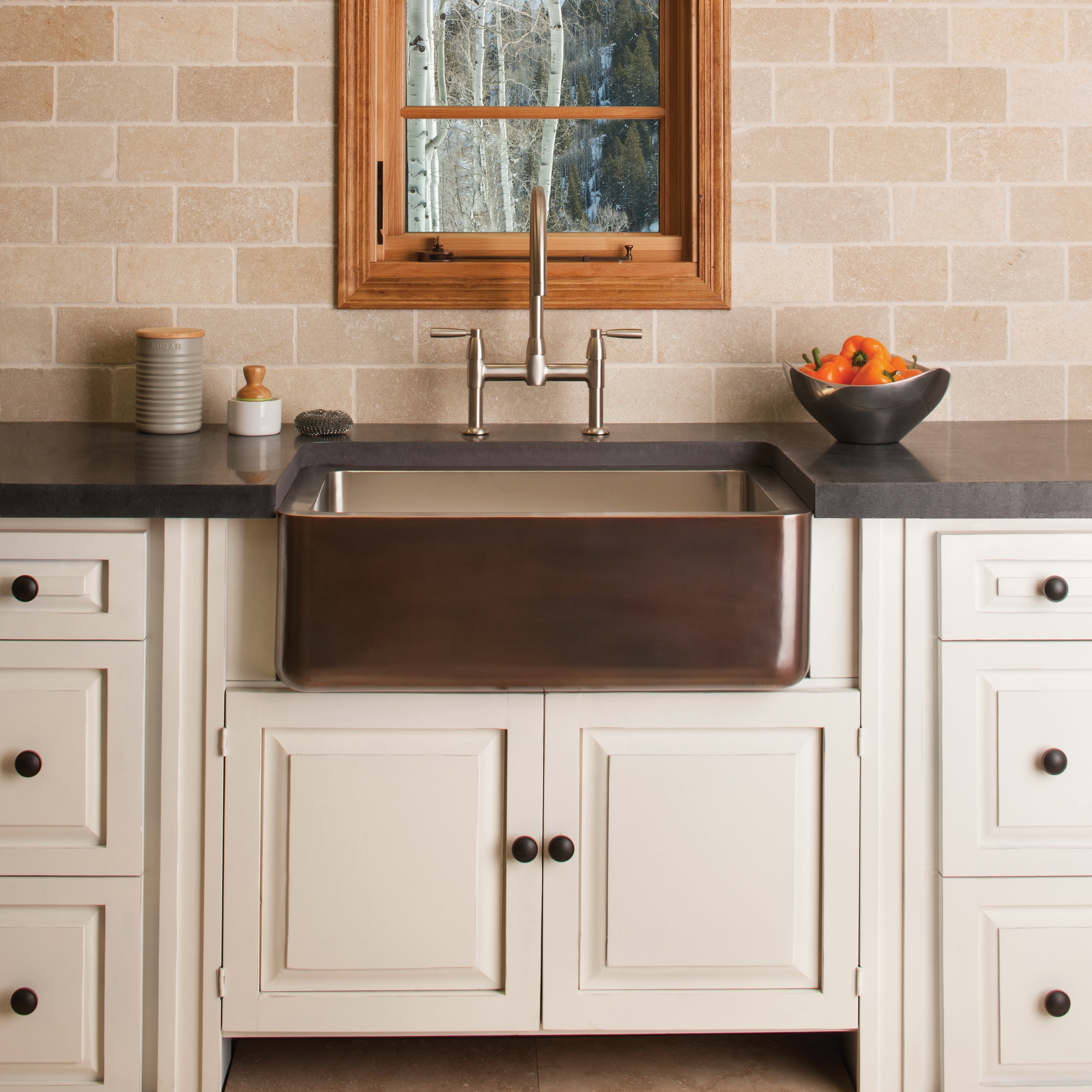 Mostra il prodotto Copper/Stainless Farmhouse Sink del produttore Stone Forest