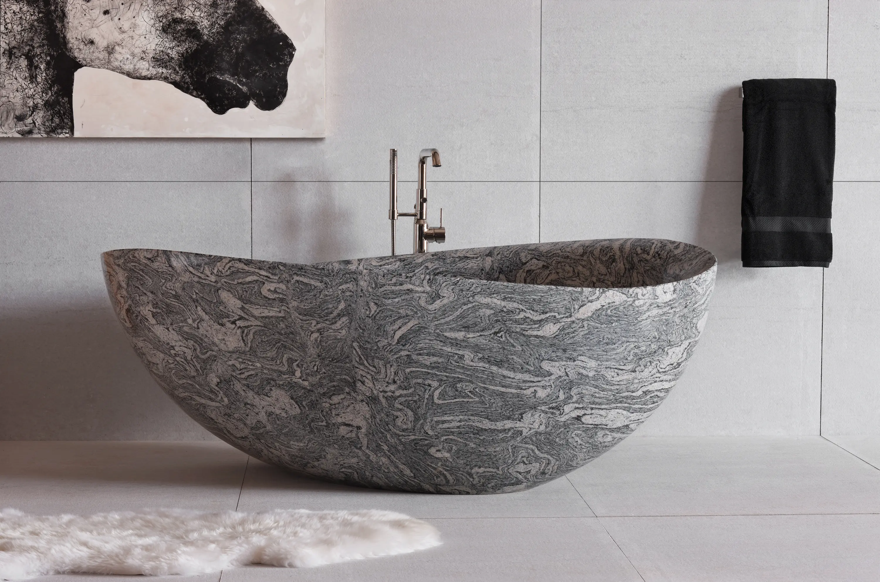Stone Forest - Papillon Bathtub, Cumulo Granite