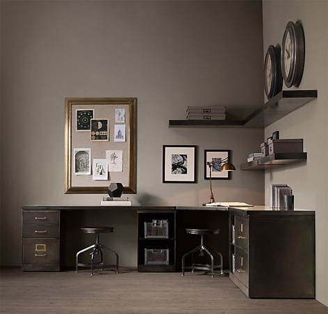 1940S INDUSTRIAL MODULAR OFFICE TRIPLE STORAGE DESK SYSTEM - Desks from ...