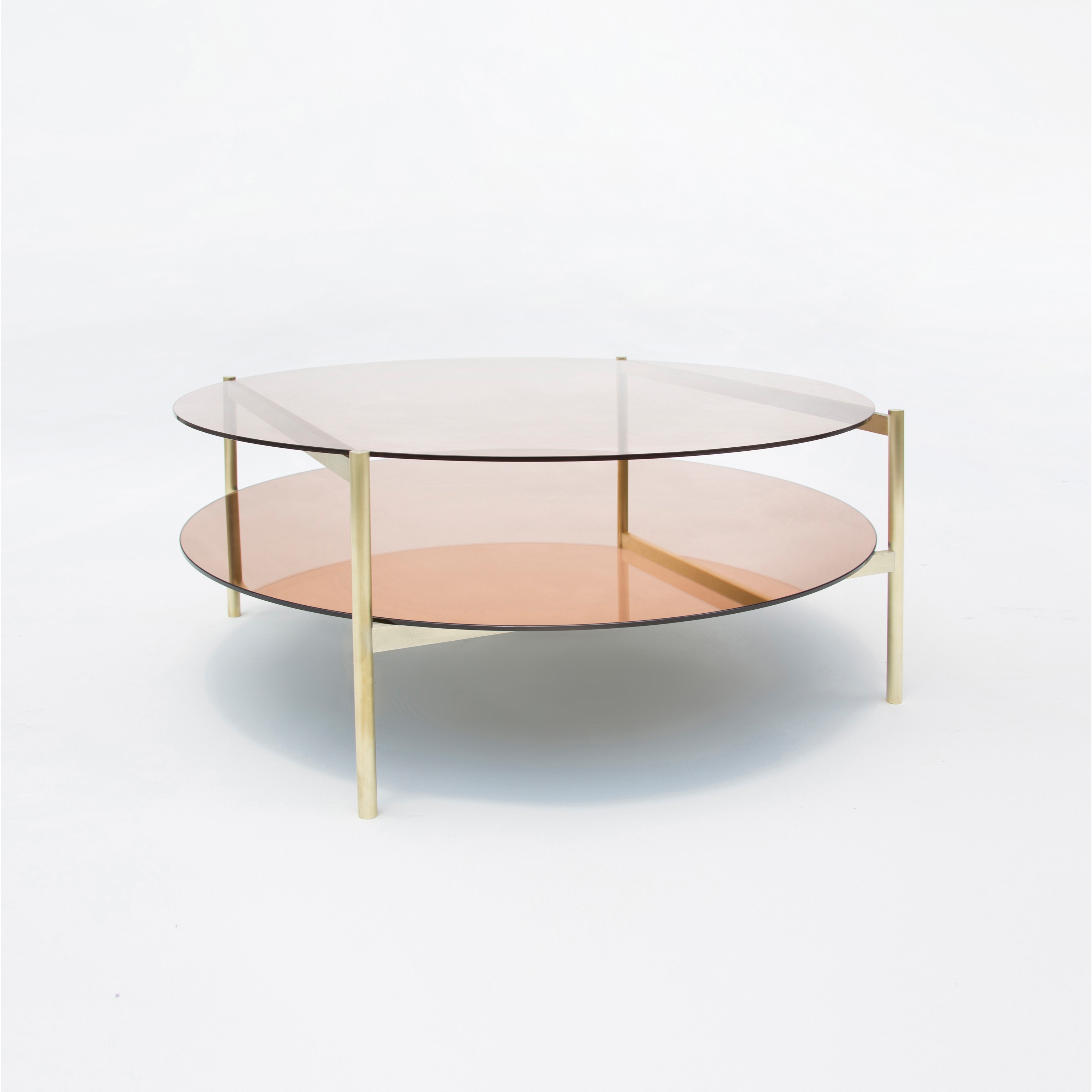 Display product Duotone Circular Coffee Table | Brass / Rose from manufacturer Yield