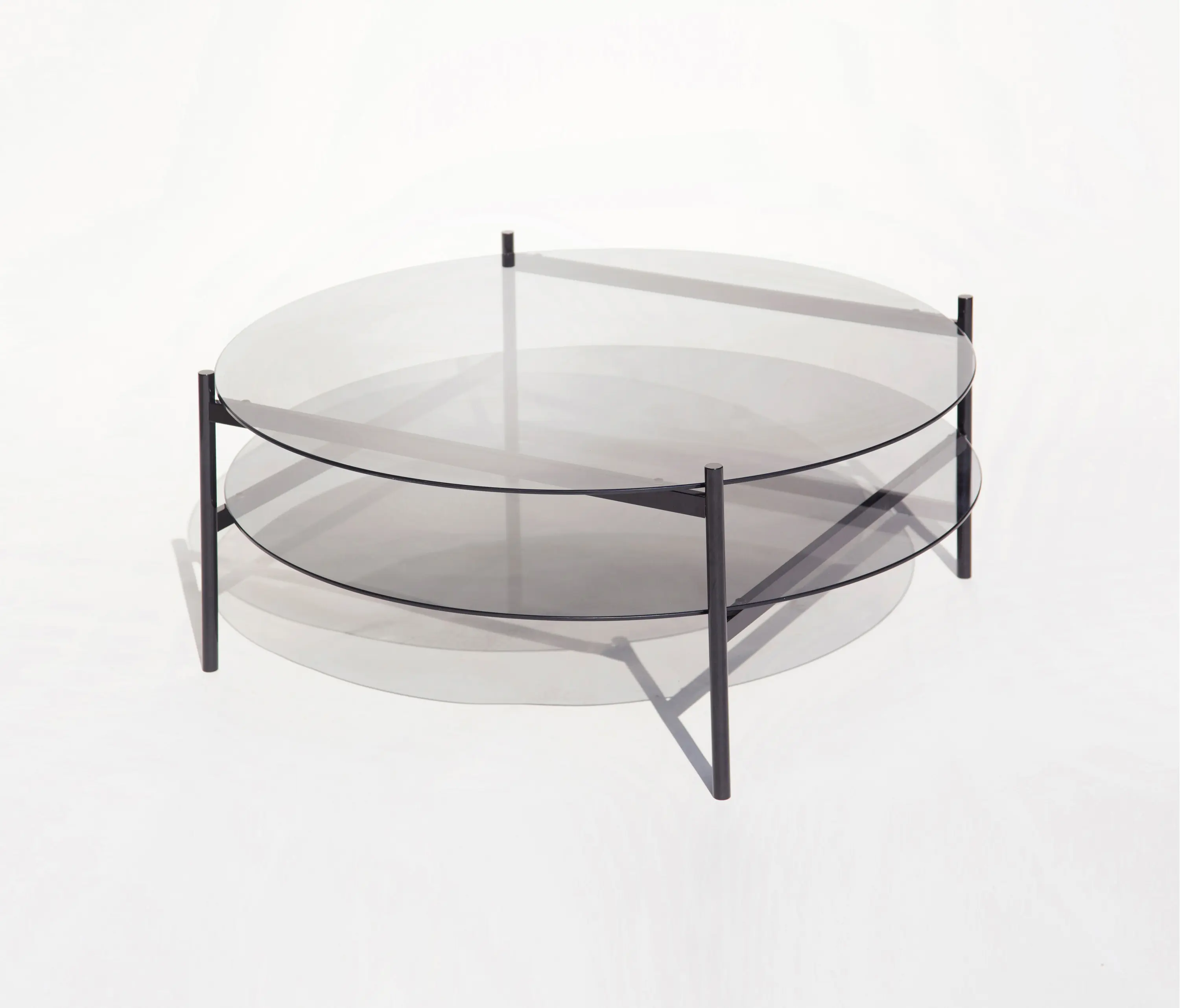 Yield - Duotone Circular Coffee Table | Black / Smoked