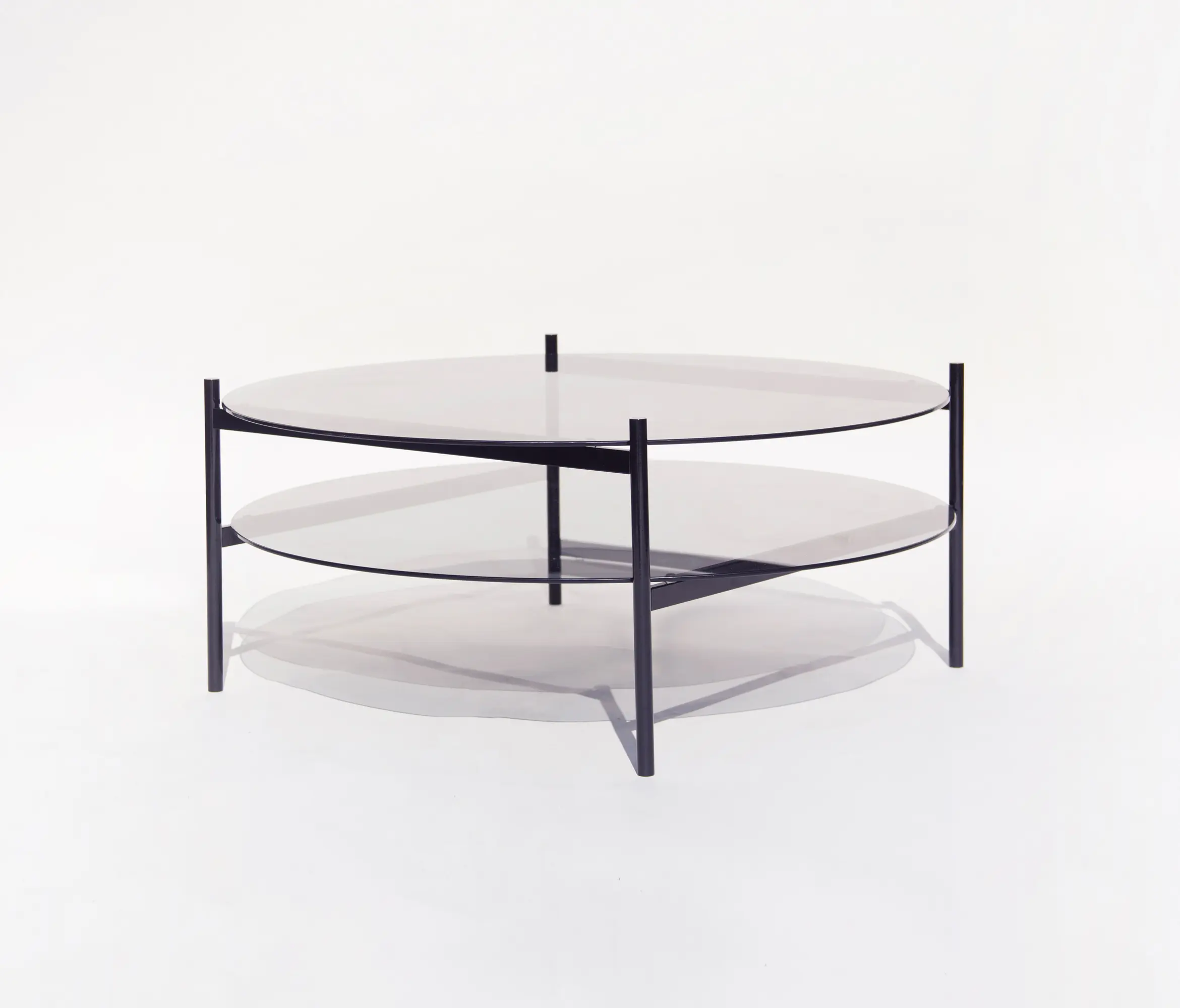 Yield - Duotone Circular Coffee Table | Black / Smoked