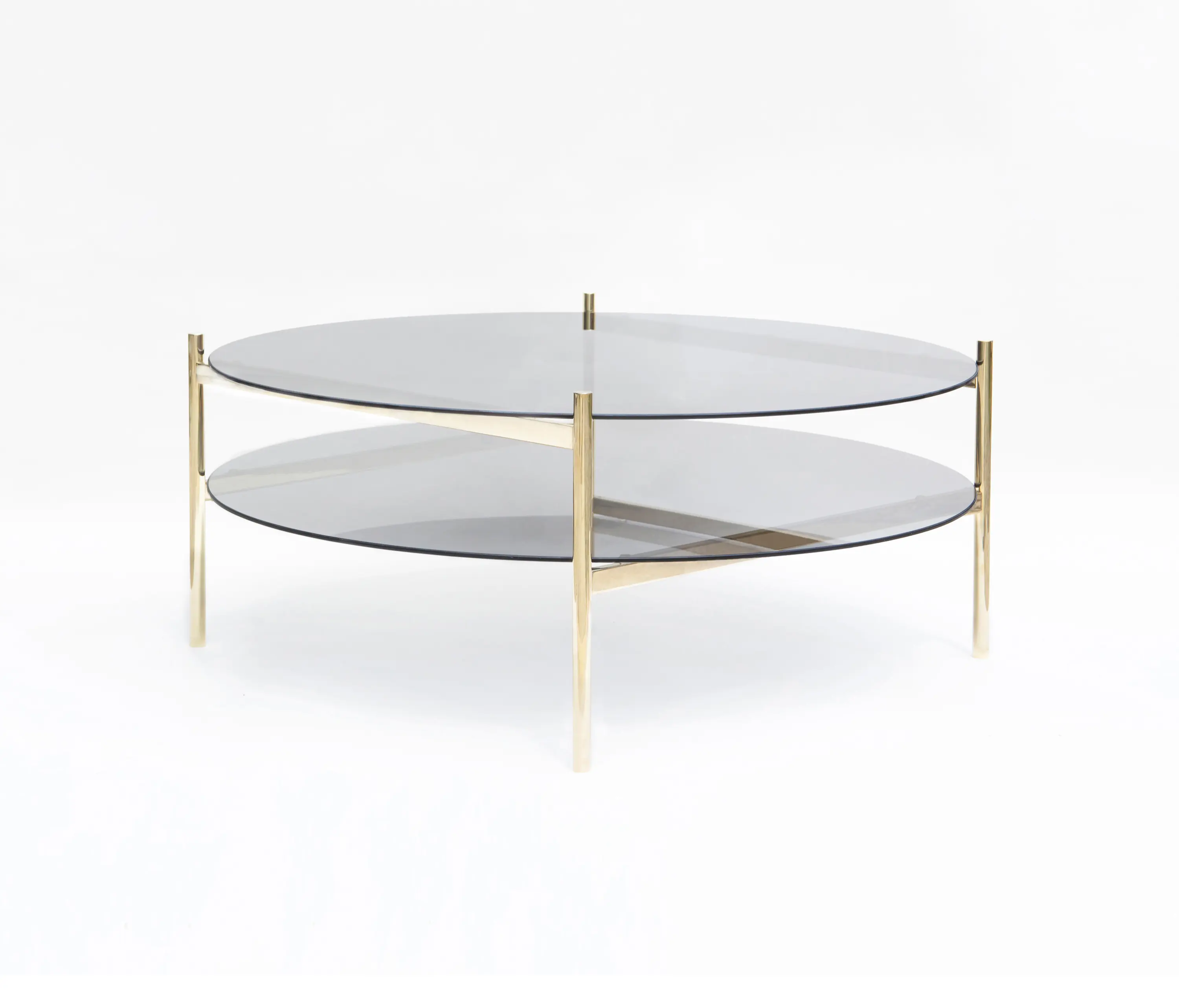 Yield - Duotone Circular Coffee Table | Brass / Smoked