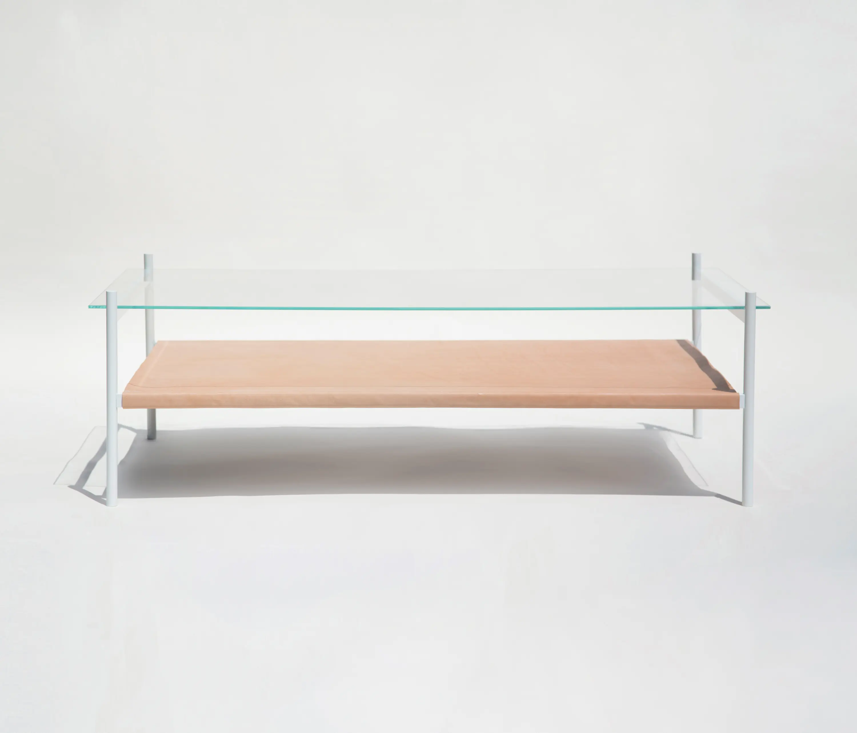 Yield - Duotone Rectangular Coffee Table | White / Tan