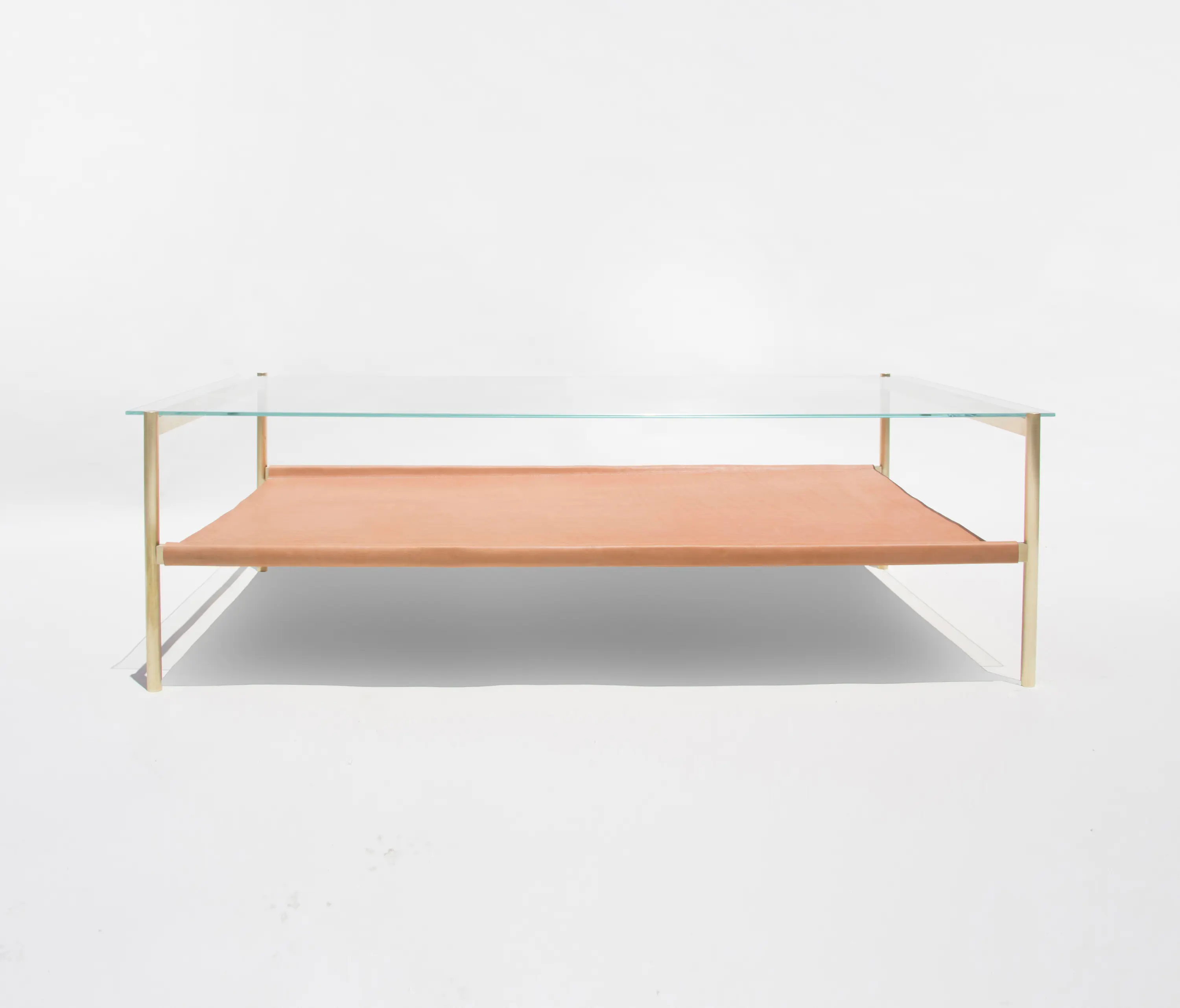 Yield - Duotone Rectangular Coffee Table | Brass / Tan