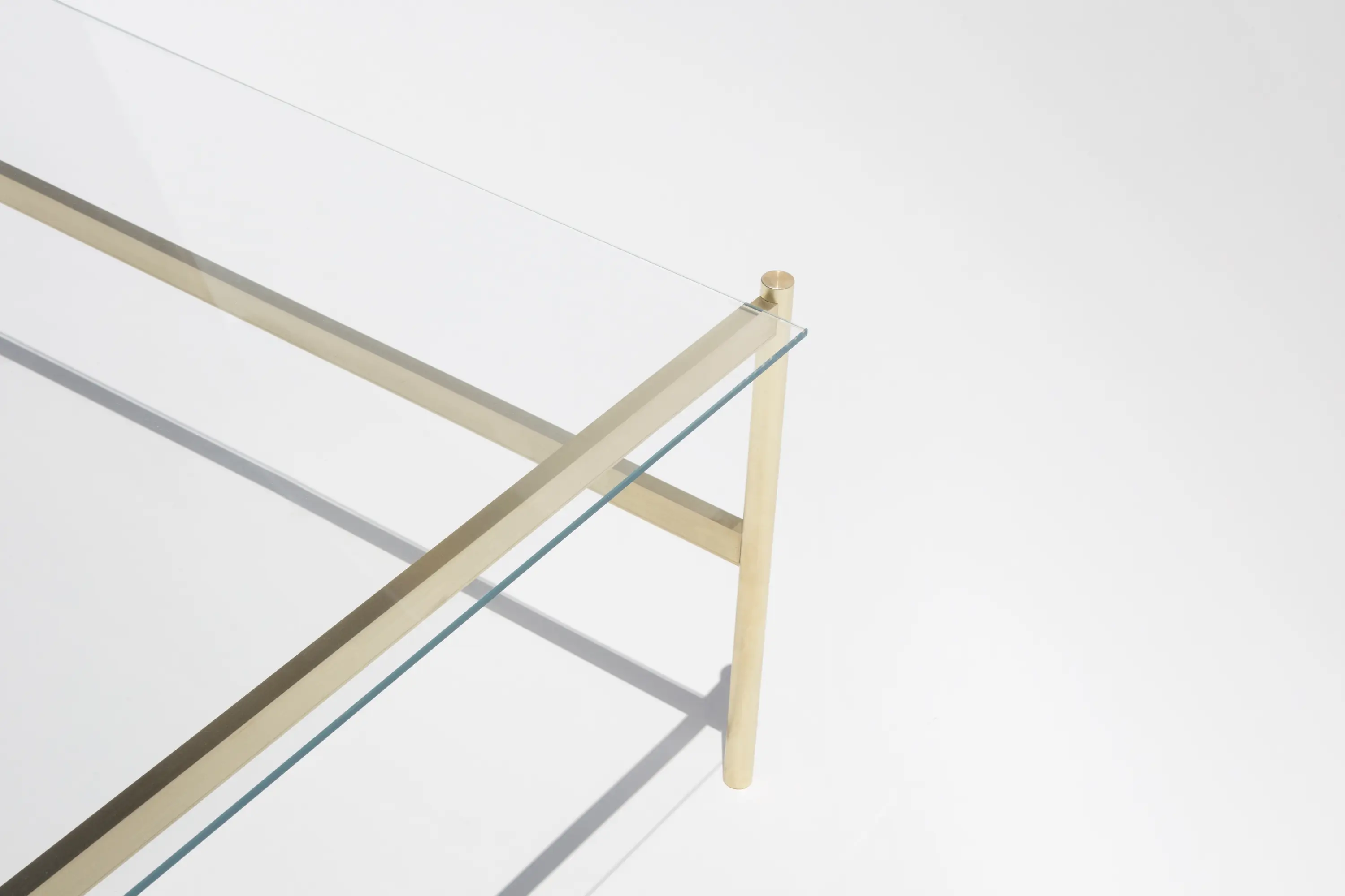 Yield - Duotone Rectangular Coffee Table | Brass / Glass