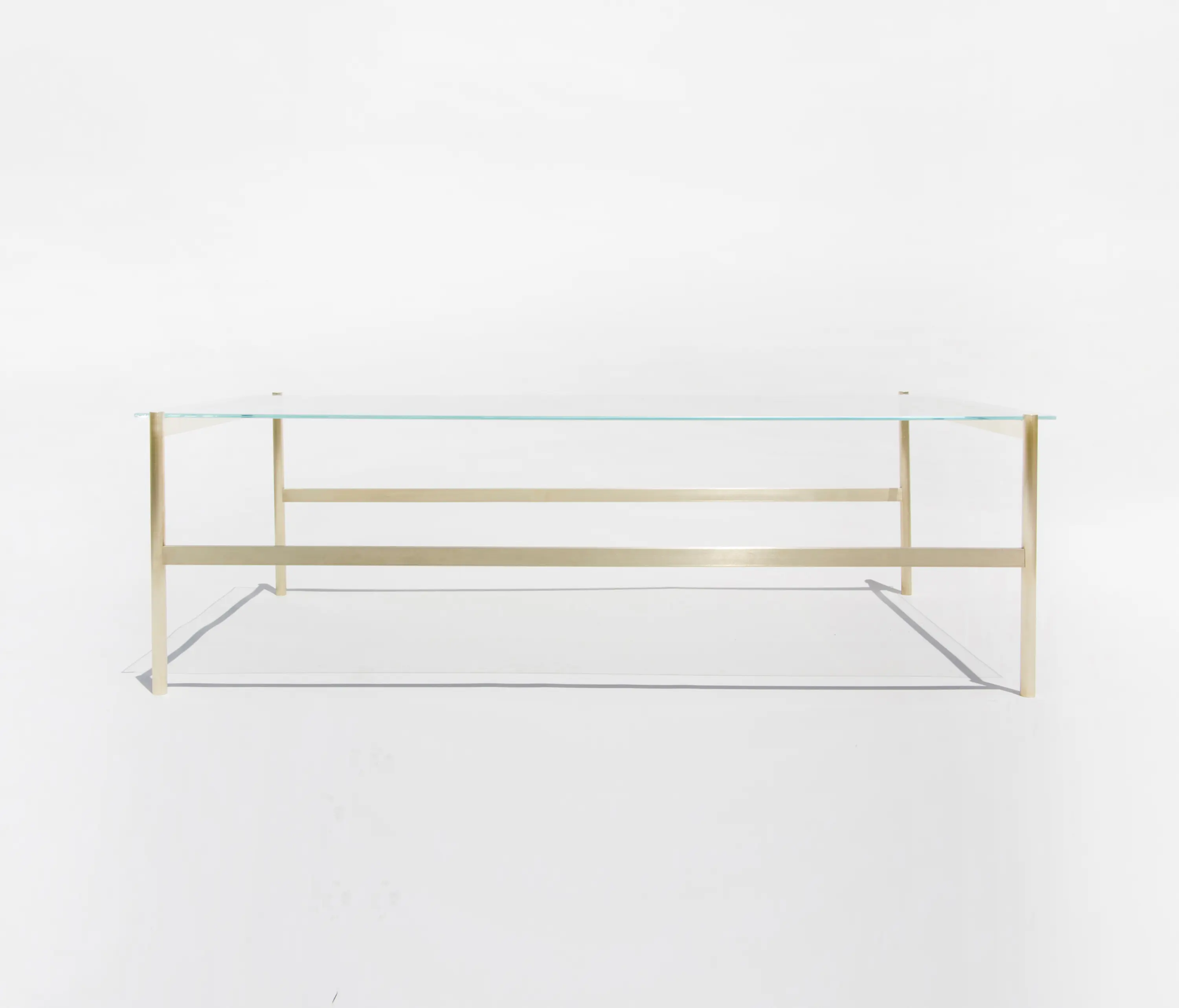 Yield - Duotone Rectangular Coffee Table | Brass / Glass