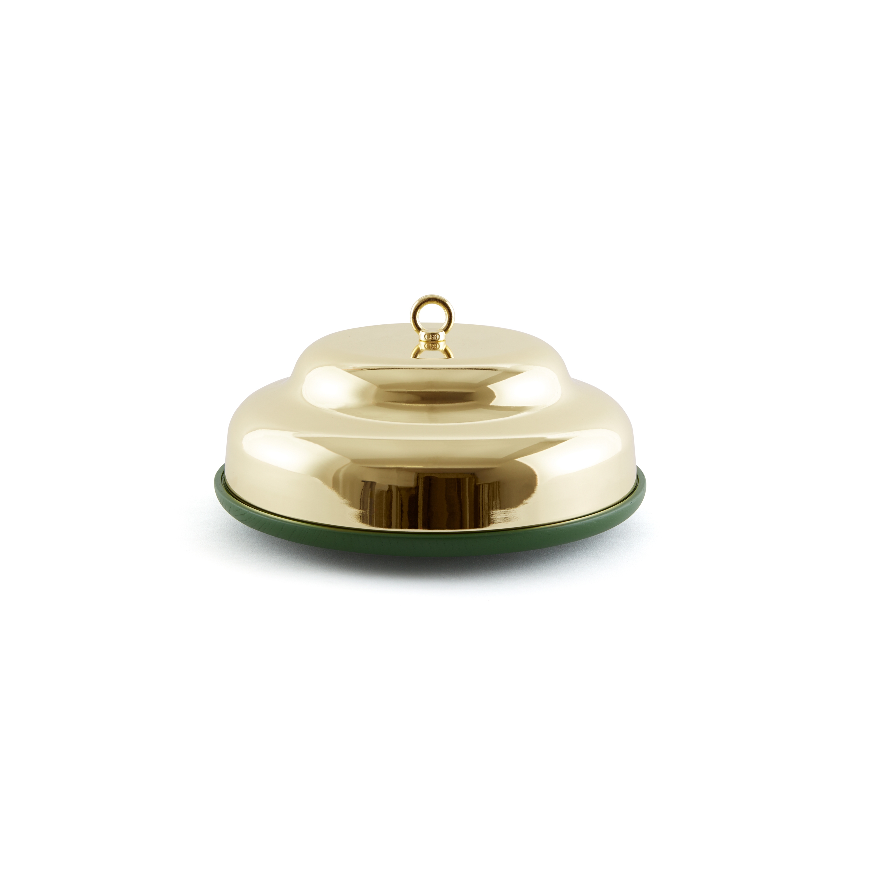 Mostrar el producto Belle - Wide green stand & brass cloche dome del fabricante Incipit Lab srl