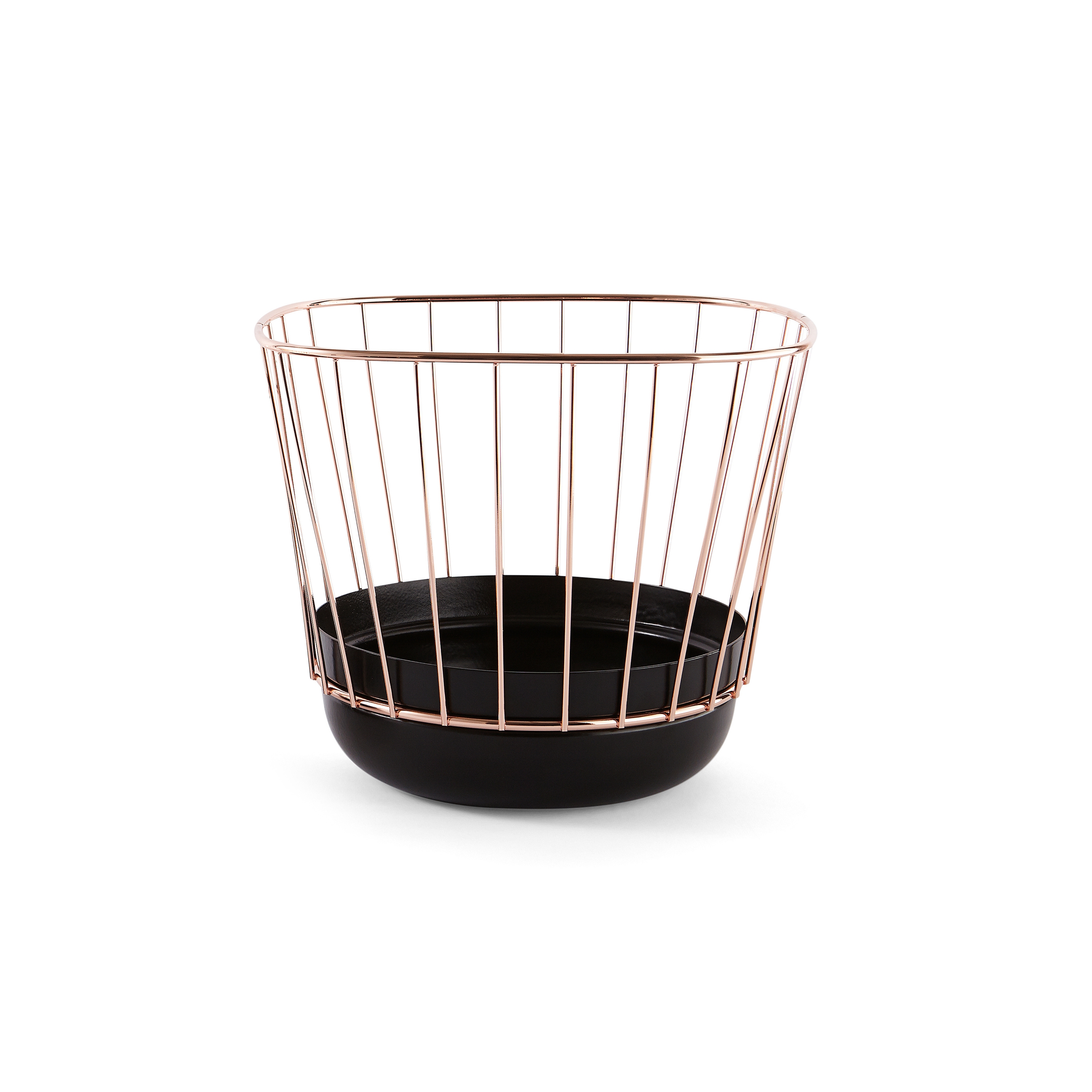 Canasta - Tall black bowl & copper cage