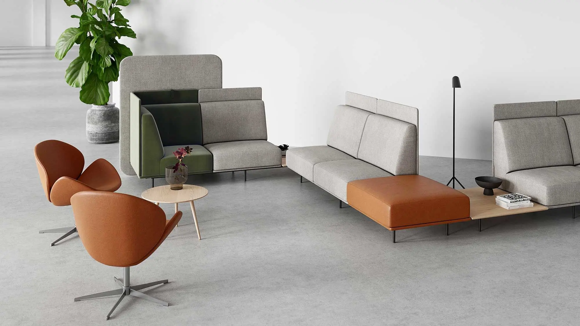 BoConcept - Toulouse single seat with table top and privacy back panel