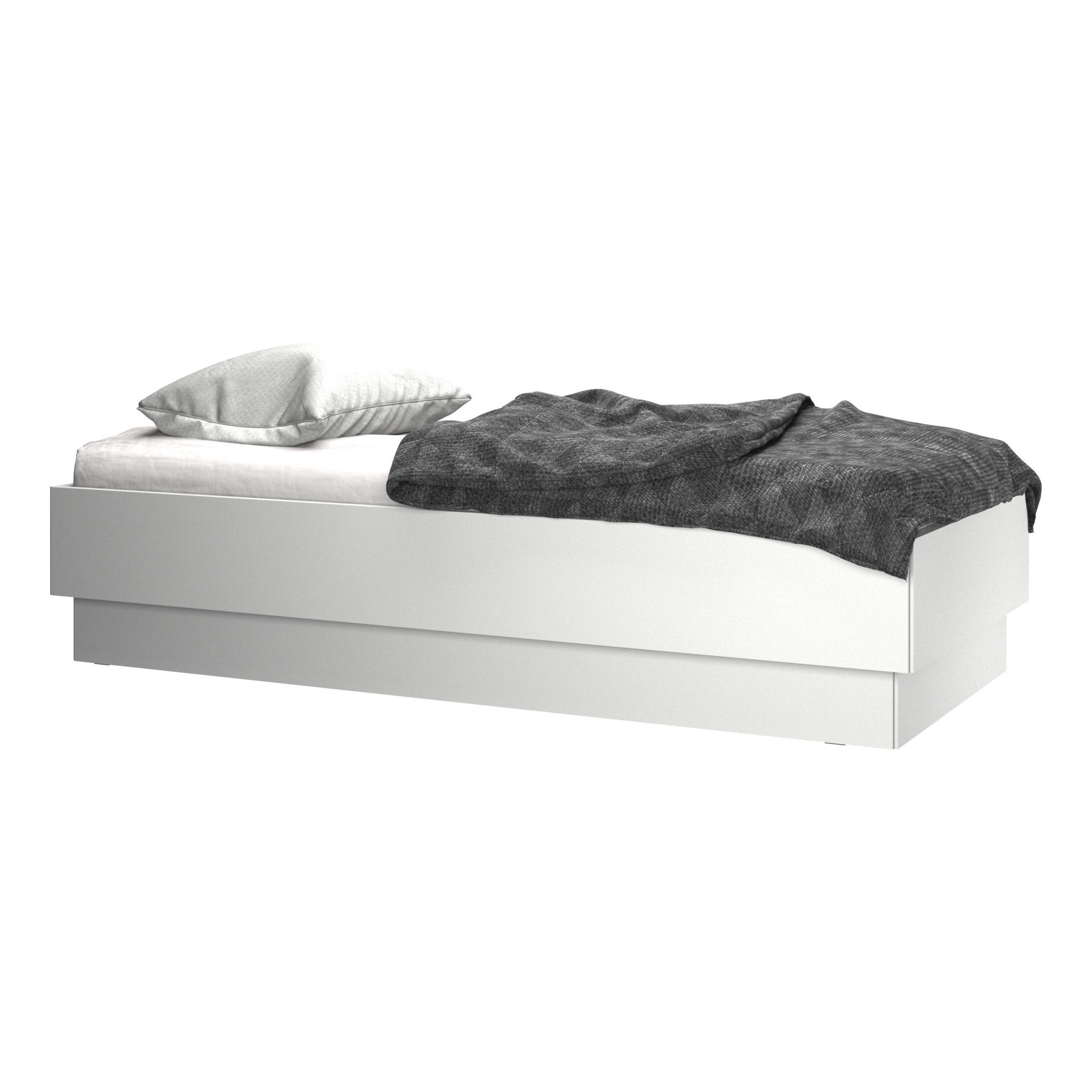 Display product Lugano Bed with slatted frame and storage compartment under the fold-up lying surface CLW0 from manufacturer BoConcept
