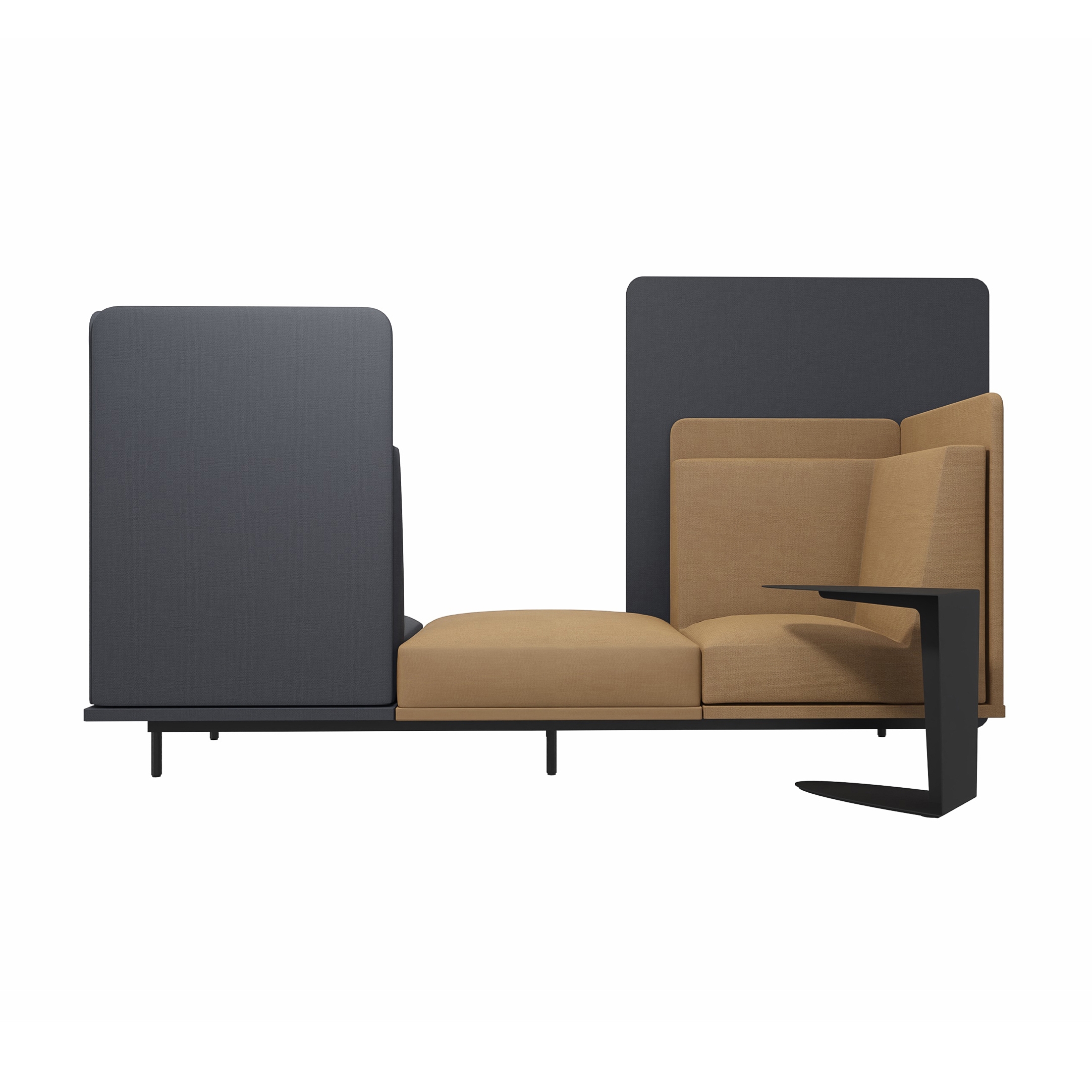 Vertoon produk Toulouse 3 seater with pouf and privacy back panel van vervaardiger BoConcept