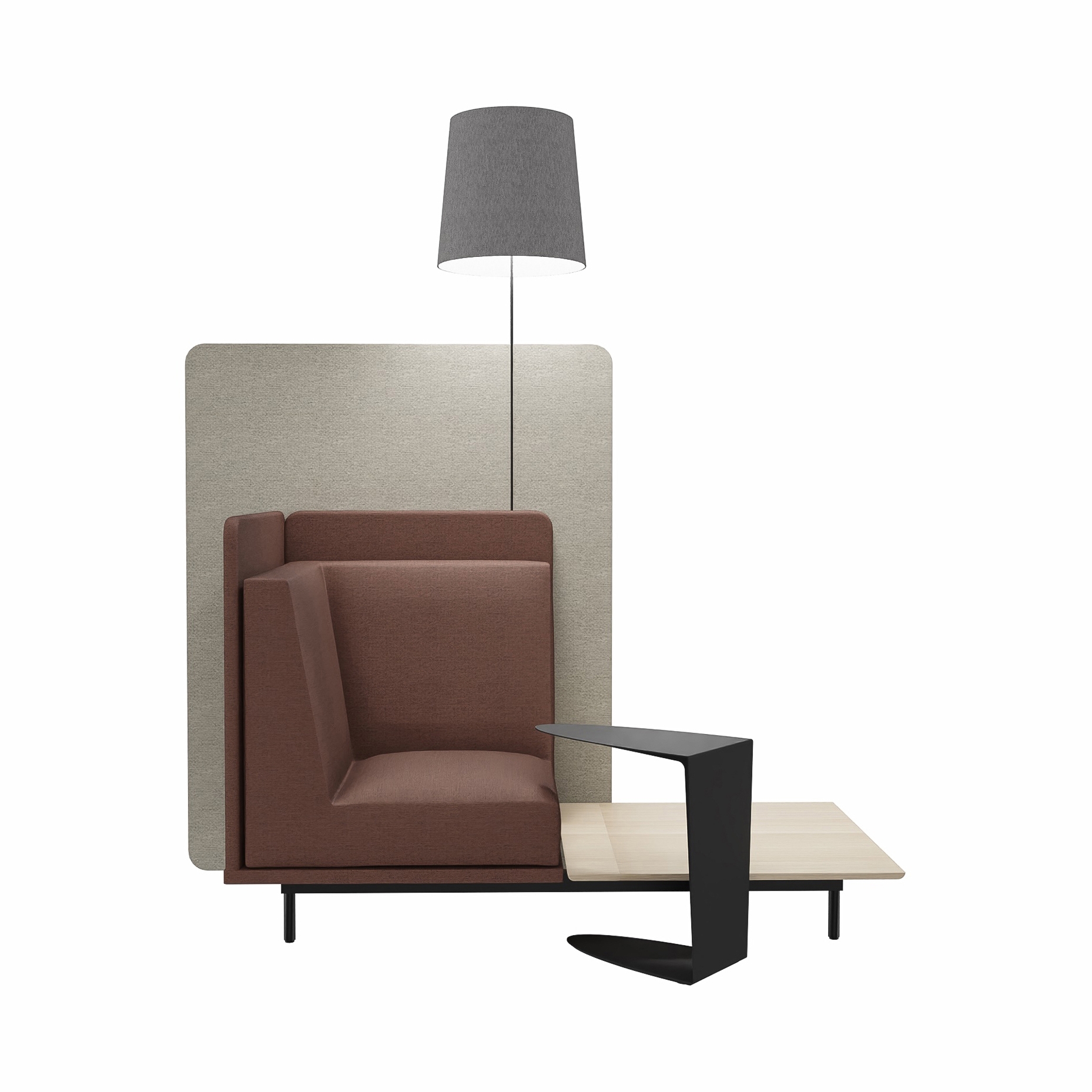 Vertoon produk Toulouse single seat with table top and privacy back panel van vervaardiger BoConcept