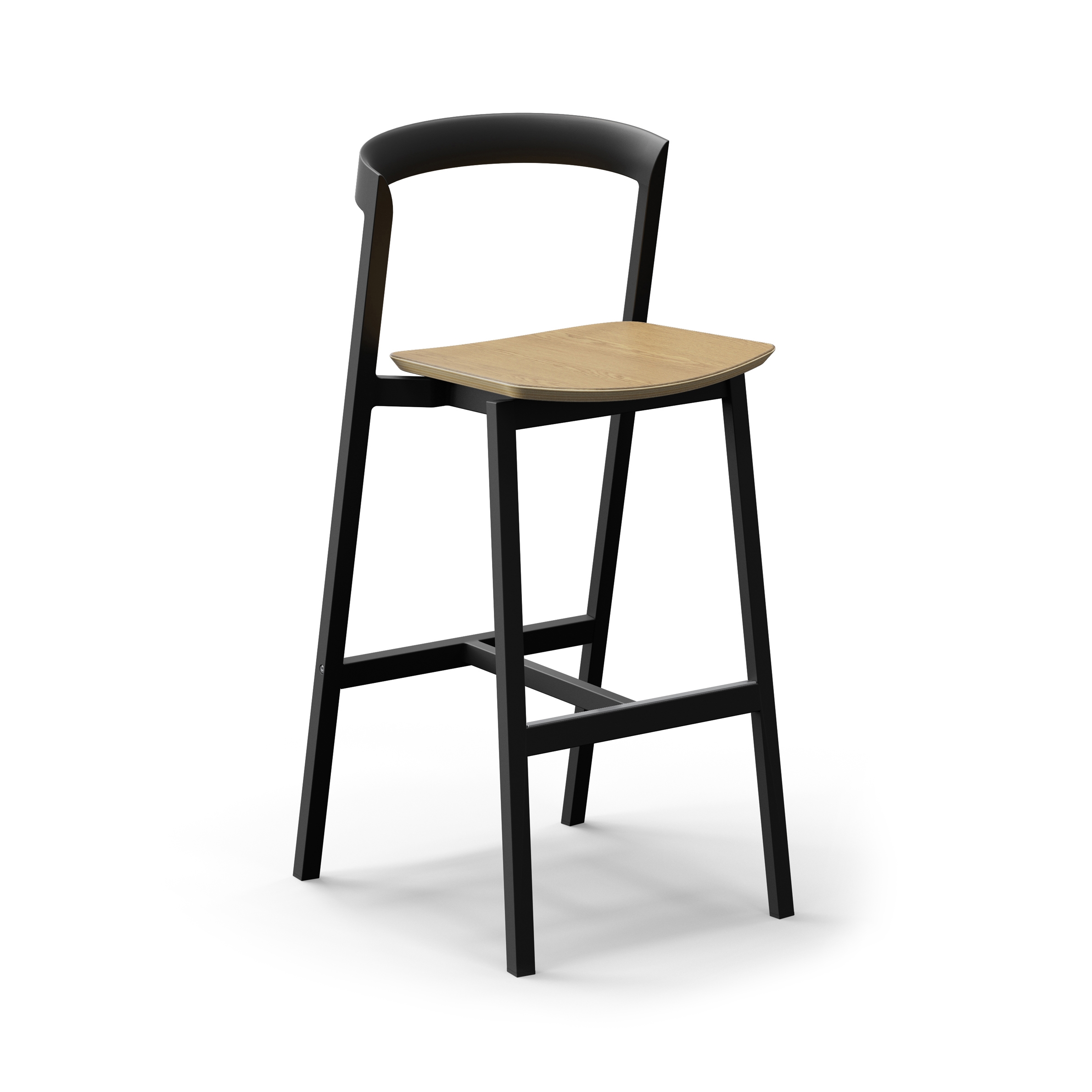 Mornington Bar Stool with Oak Veneer Plywood Seat
