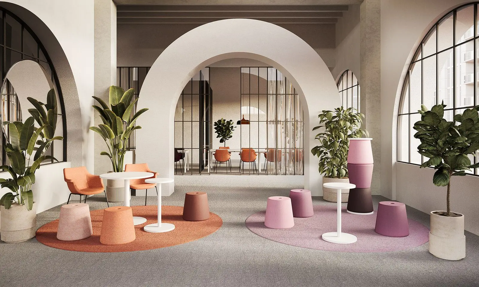 Nowy Styl - Versi set of pouffes with table