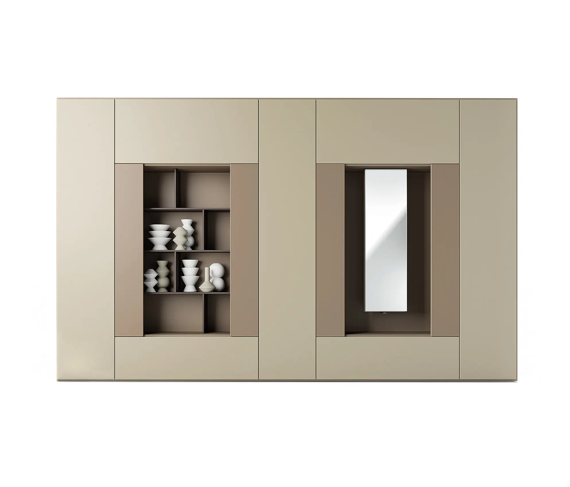 CACCARO - Roomy | modulo libreria + specchio girevole
