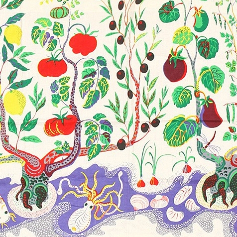 Display product Vintage Cotton Italian Dinner Textile by Josef Frank from manufacturer Nazmiyal Rugs