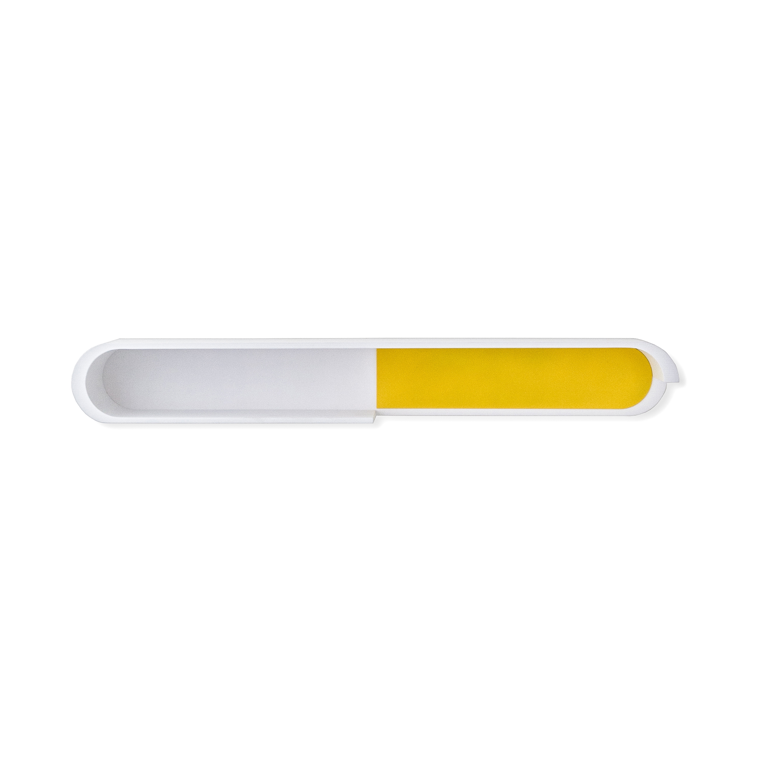 S shelf - white, yellow metal