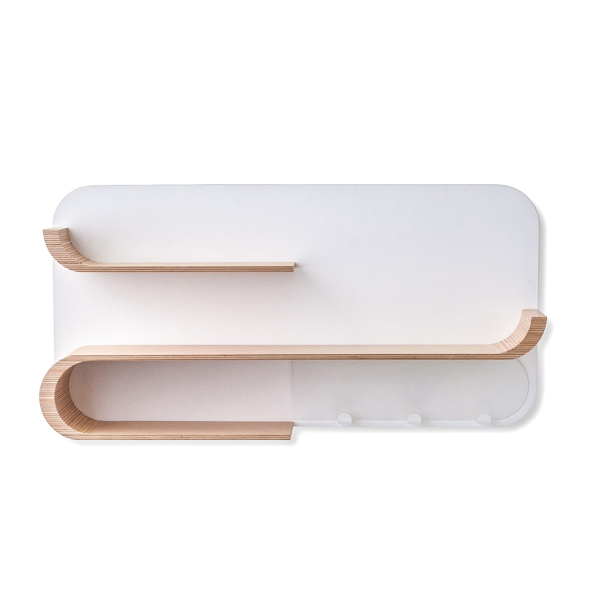 M shelf - natural, white metal
