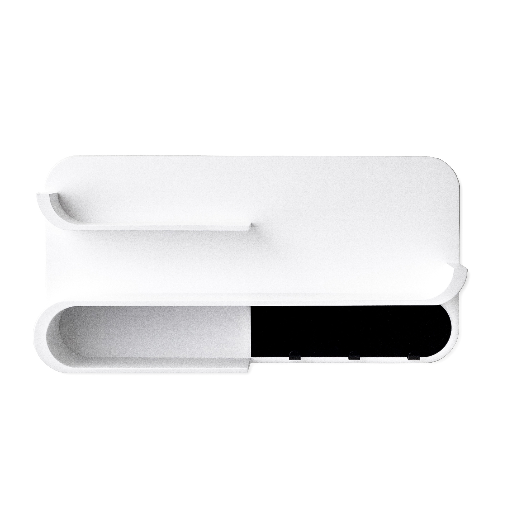 M shelf - white, black metal
