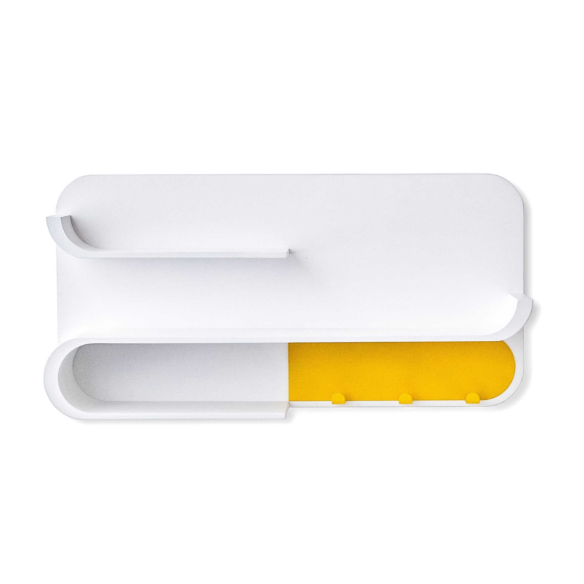 M shelf - white, yellow metal