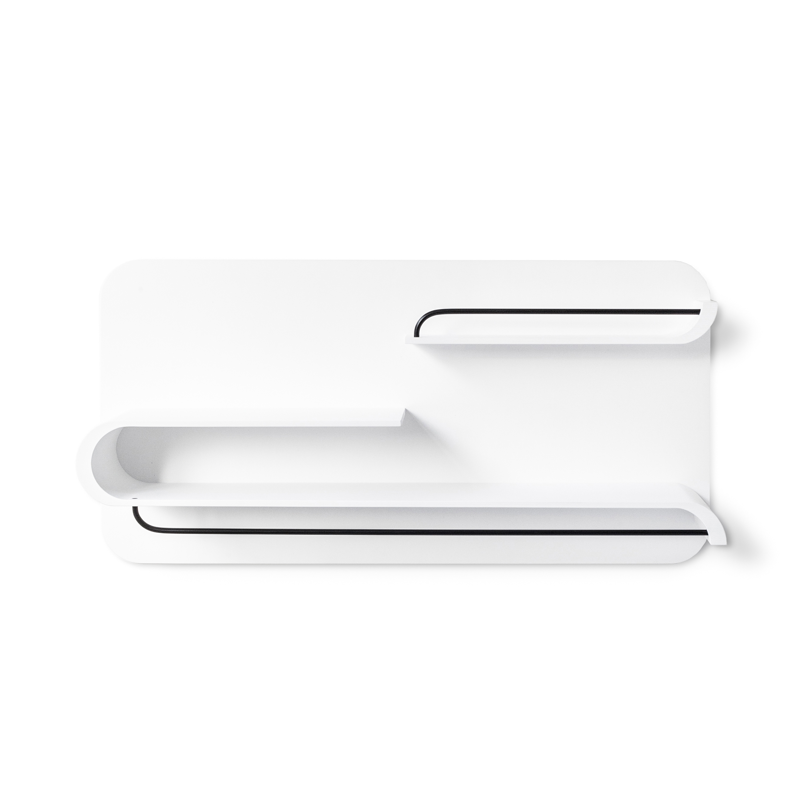 L shelf - white, black metal
