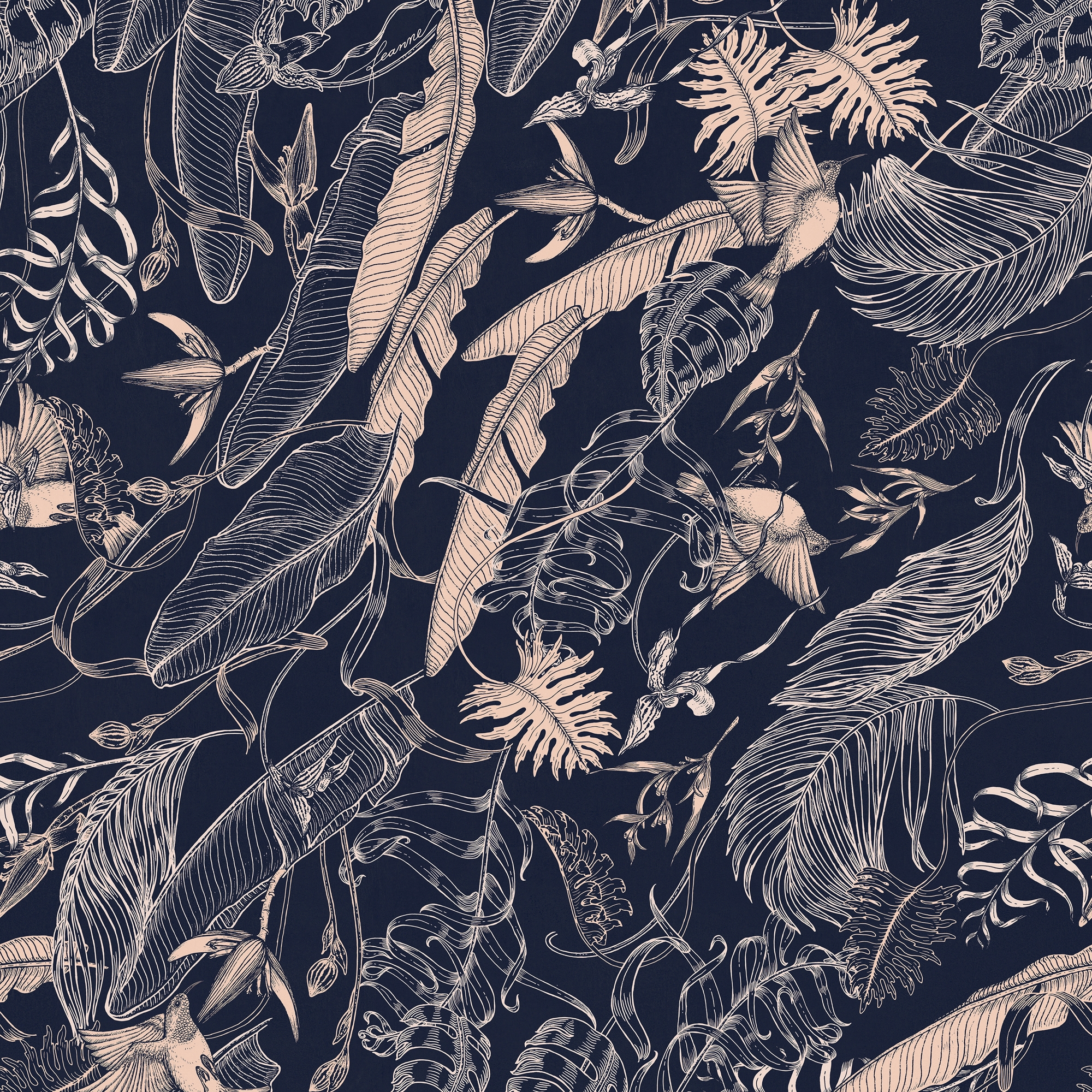 Display product Tropical Foliage Navy from manufacturer TECNOGRAFICA