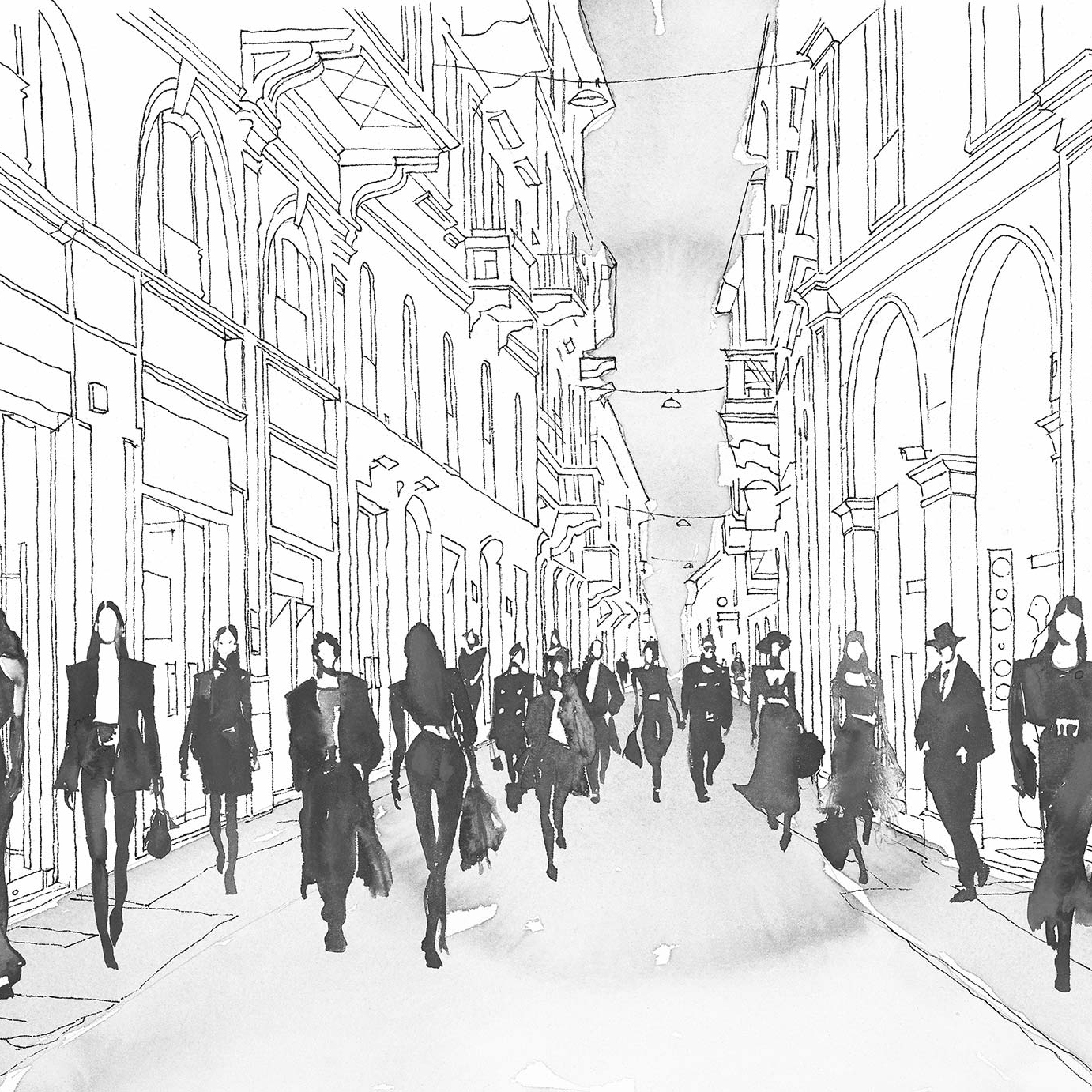 Via Della Spiga Black And White