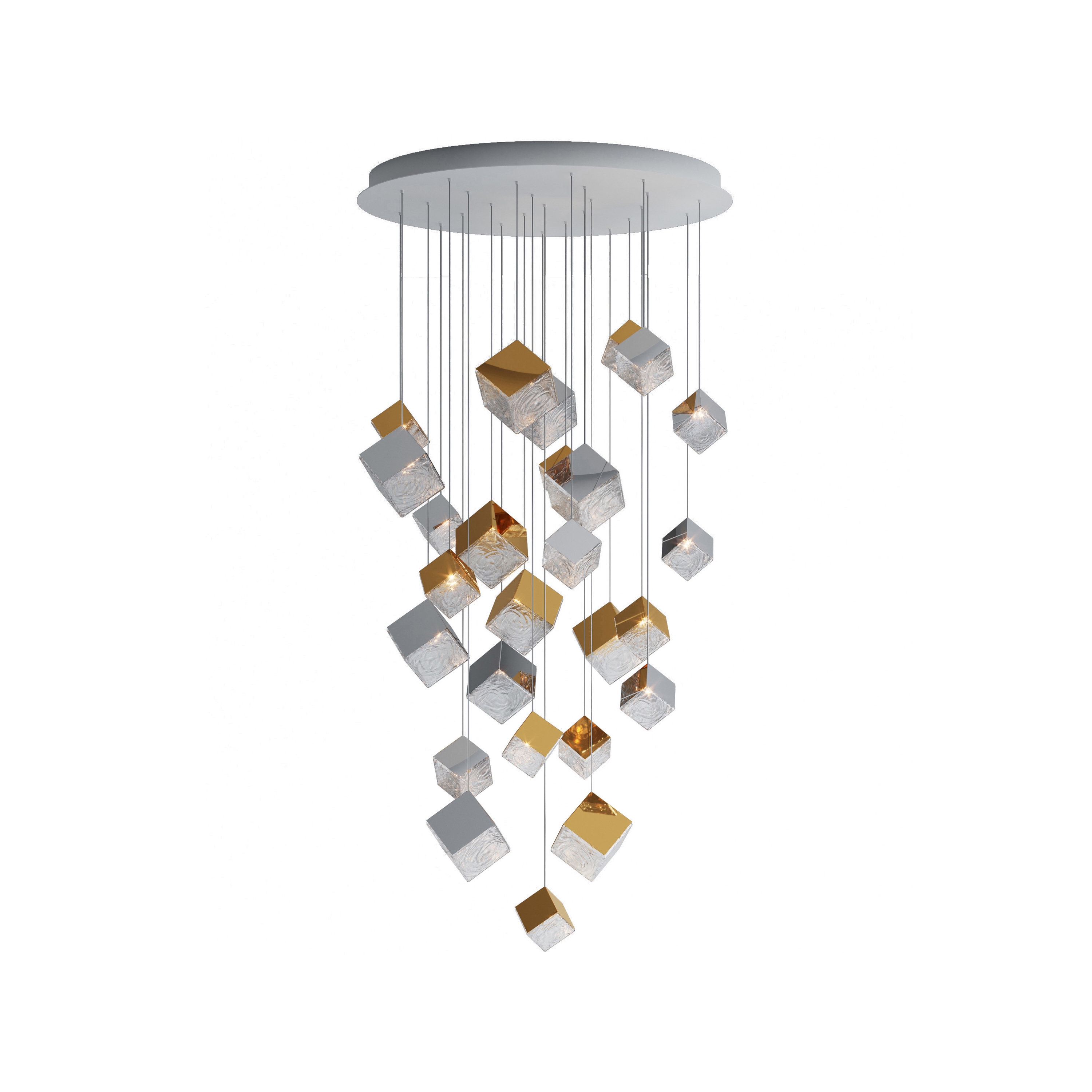 Mostra il prodotto PYRITE chandelier 26 pcs round del produttore Bomma