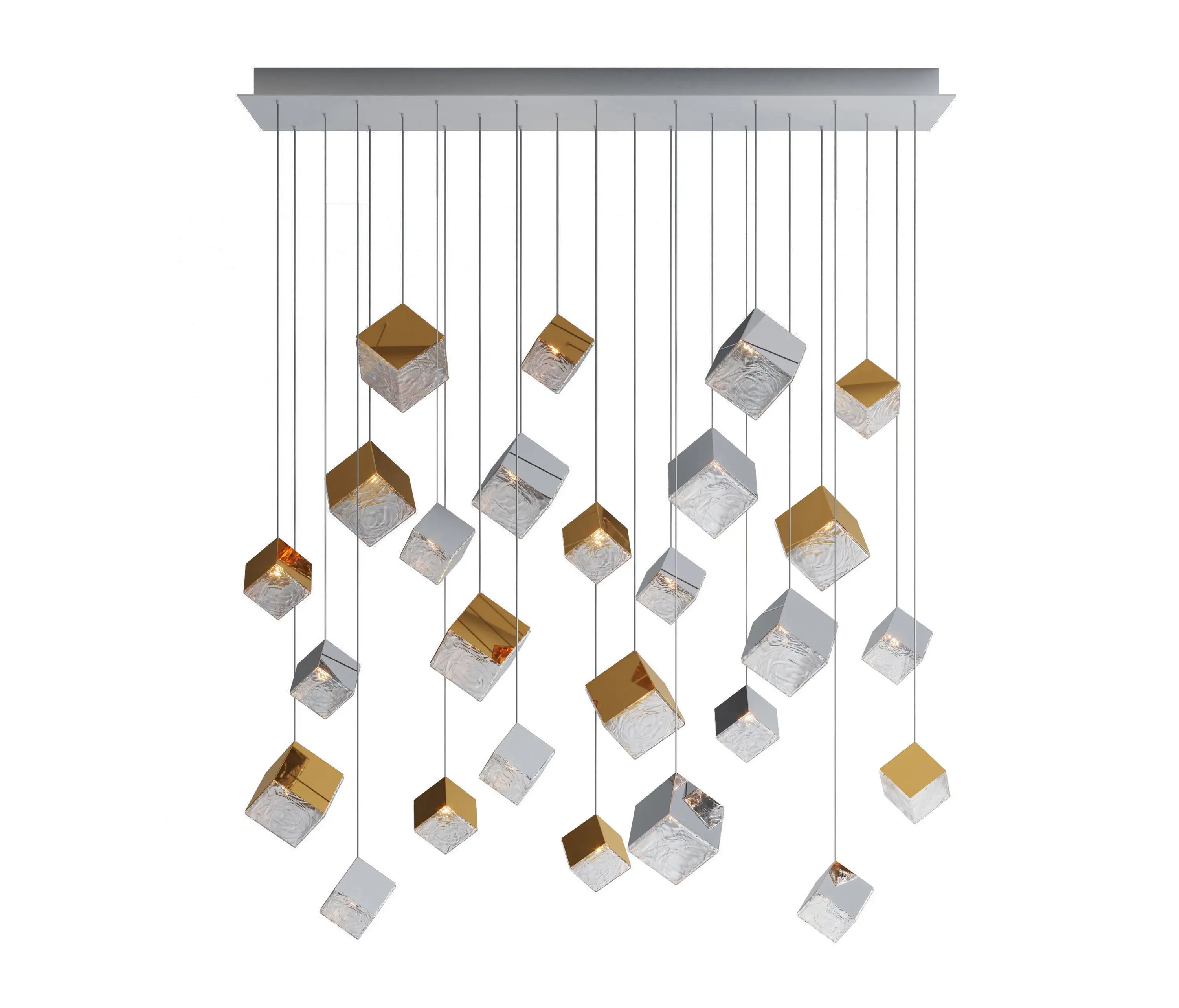 Bomma - PYRITE chandelier 26 pcs rectangular